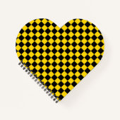 Zwart & Goud Vierkante Doos Patroon Hartvormig Notitieboek (Voorkant)