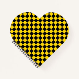 Zwart & Goud Vierkante Doos Patroon Hartvormig Notitieboek