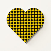 Zwart & Goud Vierkante Doos Patroon Hartvormig Notitieboek (Achterkant)