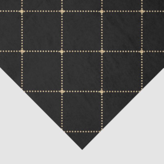 Zwart Goud Vierkante Tegel Diamantpatroon Tissuepapier (Detail)