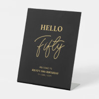 Zwart & Goud | Vijftig Hallo 50ste Verjaardag Welk