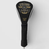 Zwart & Goud Vintage Gerijpt Tot Perfectie Verjaar Golfheadcover (Voorkant)
