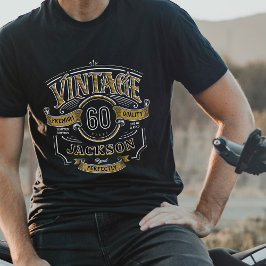 Zwart & Goud Vintage Gerijpt Tot Perfectie Verjaar T-shirt