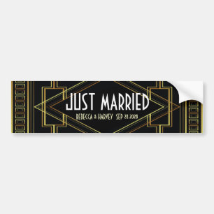 Zwart Goud vintage Great Gatsby net getrouwd Bumpersticker