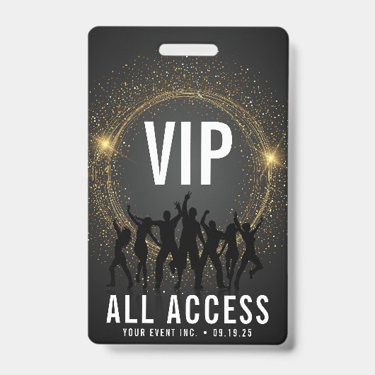 Zwart & Goud VIP All Access Concert Badge (Voorzijde)
