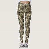 Zwart & Goud Vis Schaal Zeemeermin Leggings Bottom (Voorkant)