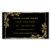 Zwart Goud Visitekaartje Magneet Gouden Lijsten (Voorkant)