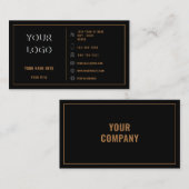 Zwart Goud Visitekaartje Voorbeeld met Logo (Voorkant / Achterkant)