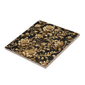 Zwart & Goud Vlaamse barokke Tegel Tegeltje (Zijkant)