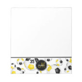 Zwart Goud voetballen Patroonaccent Notitieblok (Voorkant)