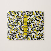 Zwart Goud Volleybal Team Kleuren kinder Legpuzzel (Horizontaal)