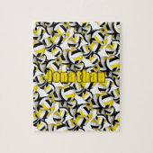 Zwart Goud Volleybal Team Kleuren kinder Legpuzzel (Verticaal)