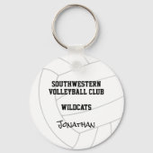 Zwart goud volleybal team kleuren sleutelhanger (Achterkant)