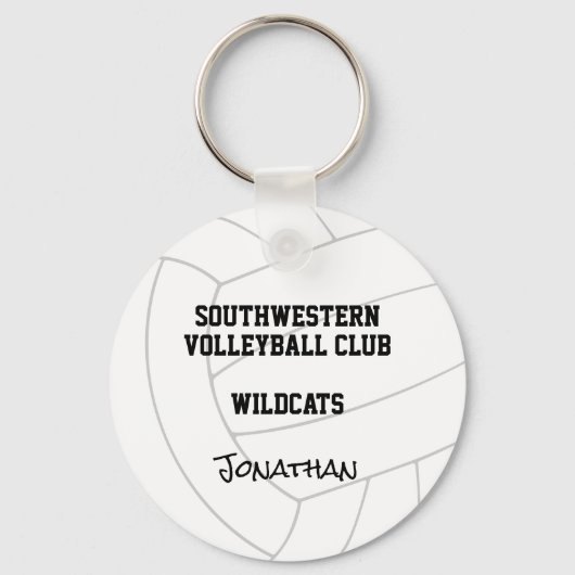 Zwart goud volleybal team kleuren sleutelhanger (Achterkant)