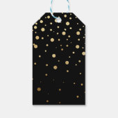 Zwart Goud Vrolijk Kerstmis Eucalyptus Krans Cadeaulabel (Achterkant)