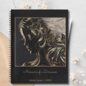 Zwart Goud Vrouw Line Art Memoires van een dromer Notitieboek
