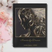 Zwart Goud Vrouw Line Art Memoires van een dromer Notitieboek