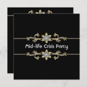 Zwart Goud Vrouwen 40ste Verjaardagsfeest Kaart (Voorkant / Achterkant)