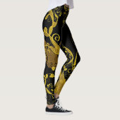 Zwart/Goud Vrouwen Leggings (Rechts)