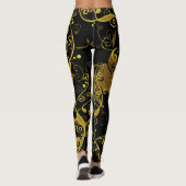 Zwart/Goud Vrouwen Leggings (Achterkant)