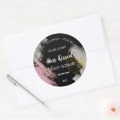 Zwart goud waterter kleur bloem cirkel label (Envelop)