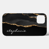 Zwart Goud Waterverf Agate Persoonlijk Case-Mate iPhone Case (Achterkant (horizontaal))