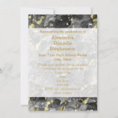 Zwart Goud Waterverf Art 2025 Foto Afstuderen Kaart (Achterkant)