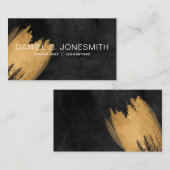 Zwart Goud Waterverf Brush Stroke Visitekaartje (Voorkant / Achterkant)
