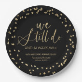 Zwart Goud We doen nog steeds bruiloft gelofte ver Papieren Bordje (Voorkant)