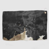 Zwart Goud Western Koeienhuid Golfhanddoek (Horizontaal)