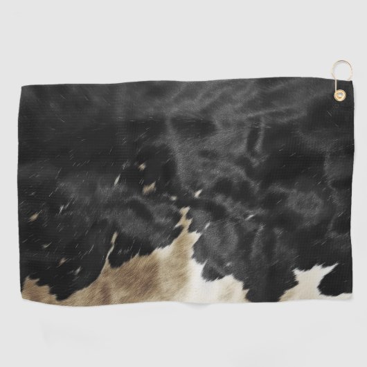 Zwart Goud Western Koeienhuid Golfhanddoek (Horizontaal)