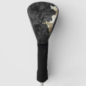 Zwart Goud Western Koeienhuid Golfheadcover (Voorkant)