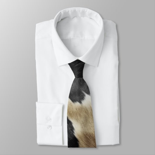 Zwart Goud Western Koeienhuid Stropdas (Gebonden)
