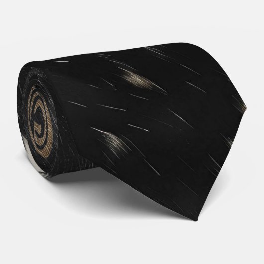 Zwart Goud Western Koeienhuid Stropdas (Opgerold)