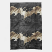 Zwart Goud Western Koeienhuid Theedoek (Verticaal)