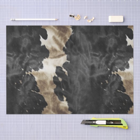 Zwart Goud Western Koeienhuid Tissuepapier (Craft)
