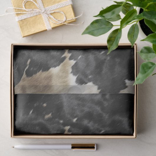 Zwart Goud Western Koeienhuid Tissuepapier (Geschenk)
