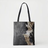 Zwart Goud Western Koeienhuid Tote Bag (Voorkant)