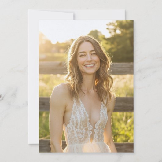 Zwart & Goud Whimsy Script Vrijgezellenfeest Foto Kaart (Achterkant)