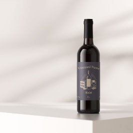 Zwart & Goud Wijnfles Label Sticker