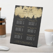 Zwart & Goud Wimper Schoonheidssalon Dienstenlijst Reclamebord Met Voetstuk (Insitu)