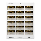 Zwart goud winter bruiloft etiket (Full Sheet)