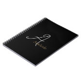 Zwart & Goud Wispelturig Monogram Notitieboek (Linkerzijde)