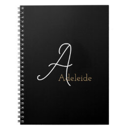 Zwart & Goud Wispelturig Monogram Notitieboek