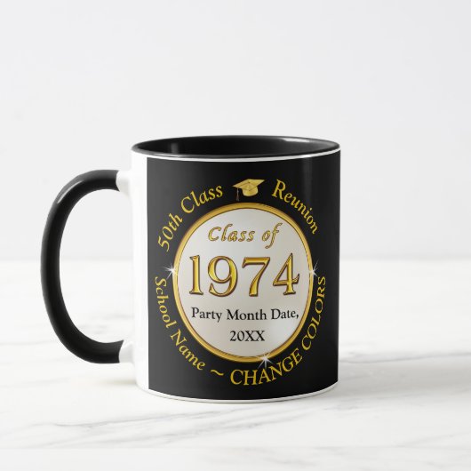 Zwart Goud Wit, 55 jaar Class Reunion Souvenirs, Mok (Links)