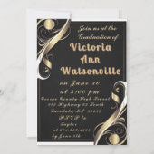 Zwart Goud Wit Afstuderen 2025 Kaart (Achterkant)