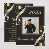 Zwart Goud Wit Afstuderen 2025 Kaart (Voorkant / Achterkant)