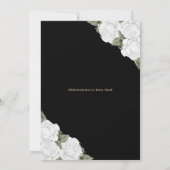 Zwart Goud Wit Bloemen Memorial Service Foto Kaart (Achterkant)
