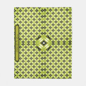 Zwart Goud Wit Diamant Patroon Fleece Deken (Voorkant)