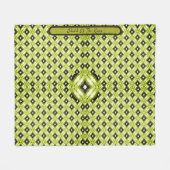 Zwart Goud Wit Diamant Patroon Fleece Deken (Voorkant (Horizontaal))